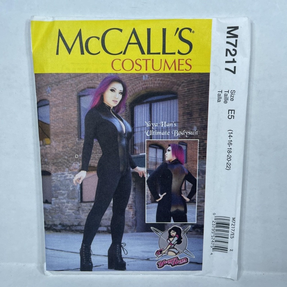 McCalls 7217 Zipper Bodysuit & Leotard Sewing Pattern Yaya Han Costume 6-14 New